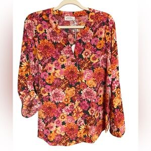 Emily Wonder NWTs Vibrant Floral Print Top